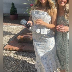 pippa floral print square neck sleeveless tie shoulder peplum midi dress